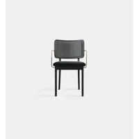 chaises - black-oak-armrest-tapissier, velours gris chic t25 (cat.c)