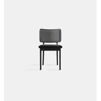 chaises - chêne noir / sans accoudoirs tapissier, velours gris chic t25 (cat.c)