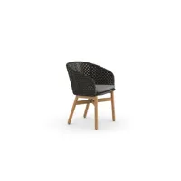 chaise avec accoudoirs mbrace - twist gray - avec coussin d'assise - arabica