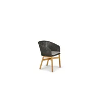 chaise avec accoudoirs mbrace - natura ash - avec coussin d'assise - arabica
