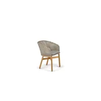 chaise avec accoudoirs mbrace - natura taupe - avec coussin d'assise - pepper