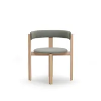 chaise principal - chêne laqué naturel, cuir /ultra smoke