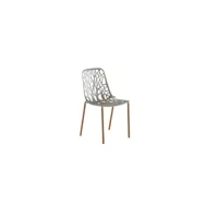 chaise de jardin forest iroko - gris métal