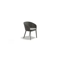 chaise à accoudoirs mbrace alu - sans coussin - sans coussin - 126 arabica/317 black pepper