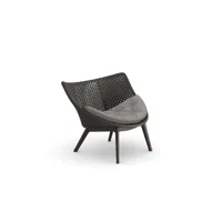 chaise mbrace alu lounge - twist gray - avec coussin d'assise - 126 arabica/317 black pepper