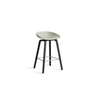 about a stool aas 32 - repose-pied noir - hauteur d'assise 65 cm - patins plastique - pale peach 2.0 - vernis noir à base d'eau