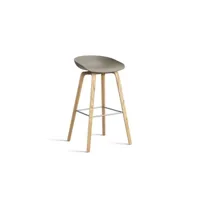 about a stool aas 32 - khaki 2.0 - vernis à base d'eau - repose-pied acier inoxydable - hauteur d'assise 75 cm - patins plastique