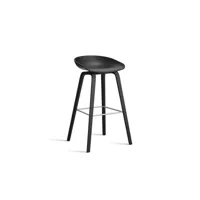 about a stool aas 32 - repose-pied noir - hauteur d'assise 75 cm - filzgleiter - black 2.0 - vernis noir à base d'eau