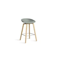 about a stool aas 32 - repose-pied acier inoxydable - hauteur d'assise 65 cm - patins plastique - fall green 2.0 - vernis à base d'eau