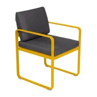 fauteuil lounge bellevie - c6 miel structure - gris graphite