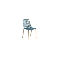 chaise de jardin forest iroko - blue teal