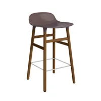 chaise de bar form avec structure en bois  - brown - noyer - 65 cm