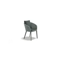 chaise à accoudoirs mbrace alu - twist dark turquoise - coussin d'assise/de dossier - 141 baltic/133 nori