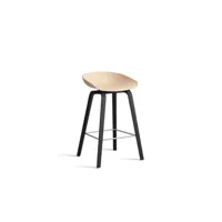 about a stool aas 32 - repose-pied acier inoxydable - hauteur d'assise 65 cm - filzgleiter - pale peach 2.0 - vernis noir à base d'eau