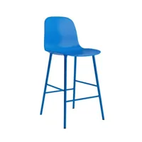 chaise de bar form structure en acier - bright blue - 65 cm