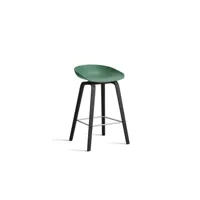about a stool aas 32 - repose-pied acier inoxydable - hauteur d'assise 65 cm - filzgleiter - teal green 2.0 - vernis noir à base d'eau