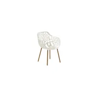 fauteuil de jardin forest iroko - creamy white