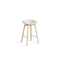 about a stool aas 32 - chêne savonné - repose-pied acier inoxydable - hauteur d'assise 65 cm - filzgleiter - melange cream 2.0