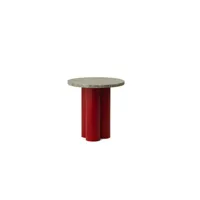 table d'appoint dit - travertine silver - rouge vif