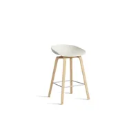 about a stool aas 32 - chêne savonné - repose-pied acier inoxydable - hauteur d'assise 65 cm - patins plastique - melange cream 2.0