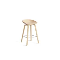 about a stool aas 32 - chêne savonné - repose-pied acier inoxydable - hauteur d'assise 65 cm - patins plastique - pale peach 2.0