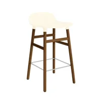 chaise de bar form avec structure en bois  - cream - noyer - 65 cm