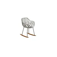 fauteuil à bascule forest iroko - gris métal