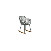 fauteuil à bascule forest iroko - gris métallique