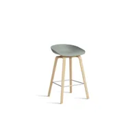 about a stool aas 32 - chêne savonné - repose-pied acier inoxydable - hauteur d'assise 65 cm - patins plastique - fall green 2.0