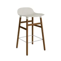 chaise de bar form avec structure en bois  - light grey - noyer - 65 cm