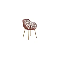 fauteuil de jardin forest iroko - terracotta