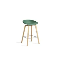 about a stool aas 32 - repose-pied acier inoxydable - hauteur d'assise 65 cm - filzgleiter - teal green 2.0 - vernis à base d'eau