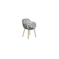 fauteuil de jardin forest iroko - gris métallique