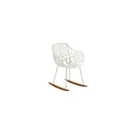 fauteuil à bascule forest iroko - creamy white