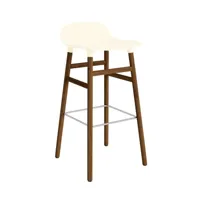 chaise de bar form avec structure en bois  - cream - noyer - 75 cm