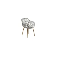 fauteuil de jardin forest iroko - gris métal