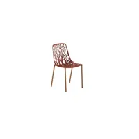 chaise de jardin forest iroko - terracotta