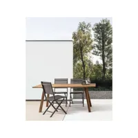 table de jardin 180 cm ales bois massif d'acacia