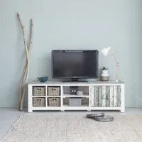 meuble tv en bois recyclé massif 180 cm atlantic