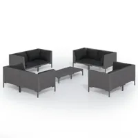 salon de jardin meuble d'extérieur ensemble de mobilier 9 pièces avec coussins résine tressée gris foncé 02_0018110
