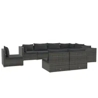 salon de jardin meuble d'extérieur ensemble de mobilier 9 pièces avec coussins résine tressée gris 02_0018096