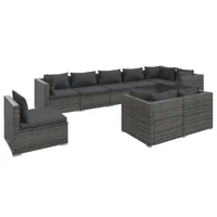 salon de jardin meuble d'extérieur ensemble de mobilier 9 pièces avec coussins résine tressée gris 02_0018081