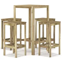 meubles de bar de jardin 5 pièces bois de pin imprégné 02_0014518
