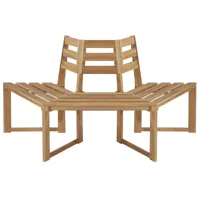 banc de jardin meuble de patio d'extérieur terrasse de tour d'arbre demi-hexagonal 160 x 80 x 86 cm bois d'acacia massif 02_0011814