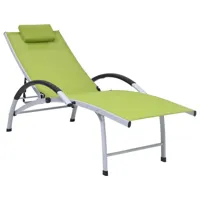 transat chaise longue bain de soleil lit de jardin terrasse meuble d'extérieur aluminium textilène vert 02_0012261