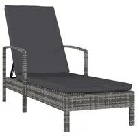 transat chaise longue bain de soleil lit de jardin terrasse meuble d'extérieur avec accoudoirs résine tressée gris 02_0012262