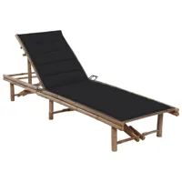 transat chaise longue bain de soleil lit de jardin terrasse meuble d'extérieur avec coussin bambou 02_0012285