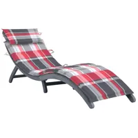transat chaise longue bain de soleil lit de jardin terrasse meuble d'extérieur avec coussin gris bois d'acacia solide 02_0012464