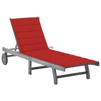 transat chaise longue bain de soleil lit de jardin terrasse meuble d'extérieur avec coussin bois d'acacia solide gris 02_0012480