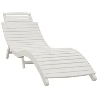 transat chaise longue bain de soleil lit de jardin terrasse meuble d'extérieur 184 x 55 x 64 cm bois massif d'acacia blanc 02_0012699